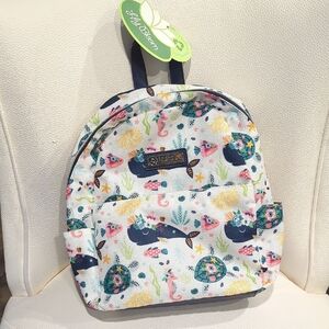 Lily Bloom Kids Backpack - White with Colorful Print